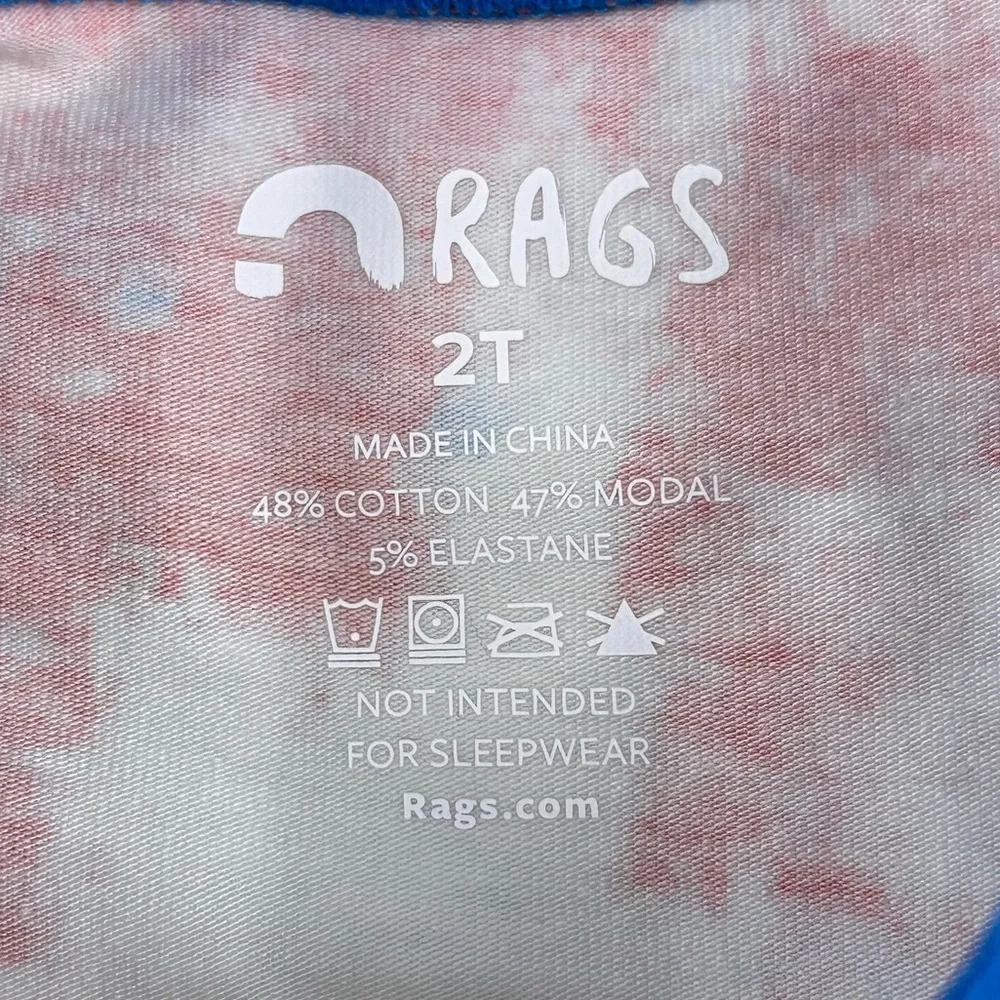 Rags to Raches Top Boys 2T White Multi Tie Dye Patriotic Stretch Tank Top‎